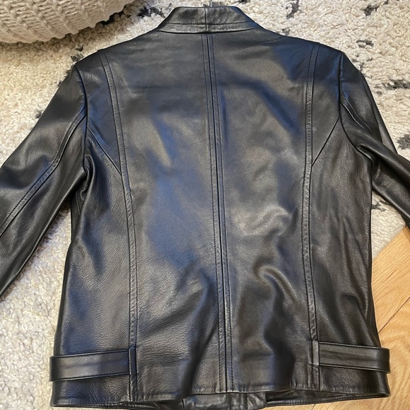 Theory Lamb Leather Biker Jacket - size small - Picture 2 of 3